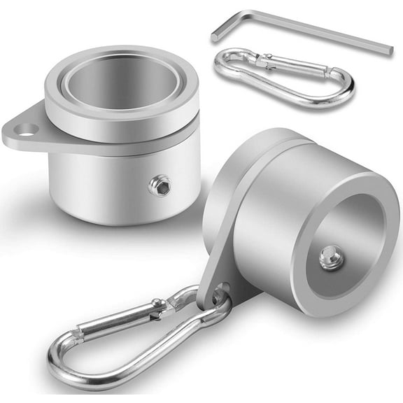 1" Flag Pole Rings, 2 Pcs Anti Wrap Flag Pole Clips Swivels, 360 Rotating Flagpole Flag Mounting Rings, Aluminum Alloy Spinning Flag Pole Kit Parts for 0.75-1.02" Diameter (1 Inch, Silver)