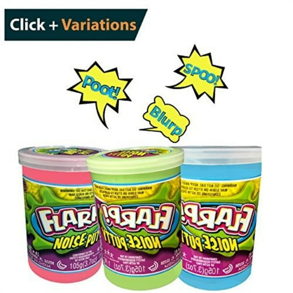 The #1 Flarp Noise Putty (3 pack)  Fart Putty Slime (Assorted Colors) - It Makes Fart Noises - Super Soft Slime - Pack of 3 Rainbow Style (Click for more variations)