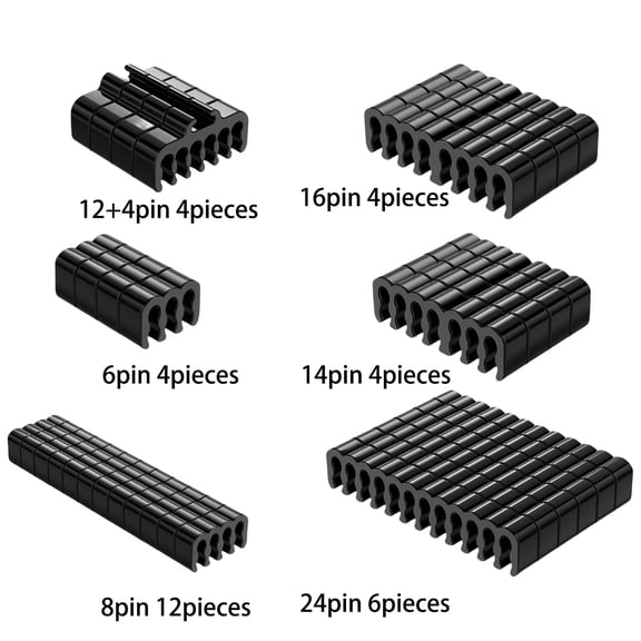 1. Flexible PVC Wire Combs Cord Organizers For 1.8-2.5mm Sleeved Lines, 34pcs PC Line Manager