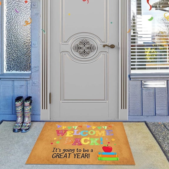1× Floor Mat Back To School Home Decor Door Mat Bathroom Welcome Floor Door Mat Floor Mat Happy First Day of School Floor Mat Carpet
