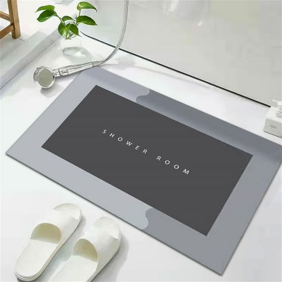 1* Floor Mat Bath Mat Rubber Bath Mats Quick Drying Non Slip Bathroom Mat Super Absorbent Bath Mat Instant Dry Bathroom Rug in Front of the Kitchen Sink Shower Room Bathtub Square Carpet