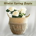 thumbnail image 1 of 1 Flower Basket Seagrass Wicker Basket Flower Pot Folding Basket Storage Basket Decoration, 1 of 6