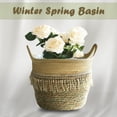 thumbnail image 1 of 1 Flower Basket Seagrass Wicker Basket Flower Pot Folding Basket Storage Basket Decoration, 1 of 6