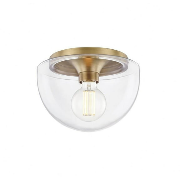 -1-Flush Mount in Style-10 inches Wide By 7 inches High-Aged Brass Finish Bailey Street Home 735-Bel-3321929