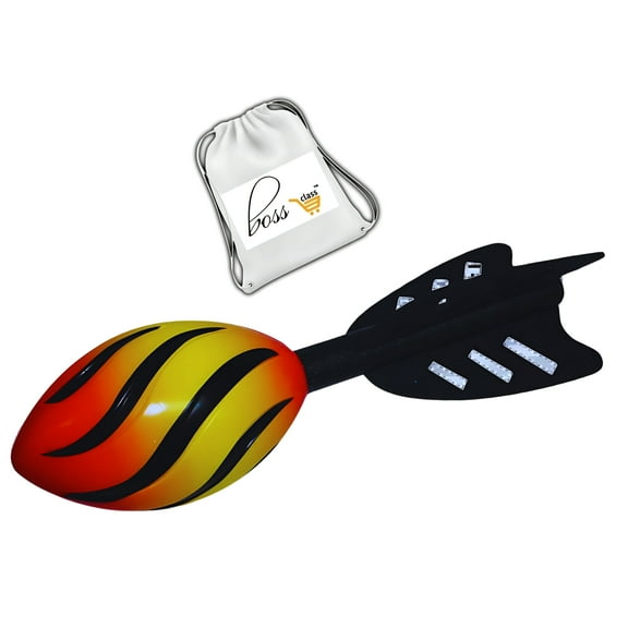 (1) Flying Foam Football with Tails, 14-Inch Soft Flying Missile Footballs for Longer Throws Safe Play Practice Family Outdoor Fun Games Bag Basket Fillers Party Favors Color and Design May Vary