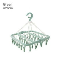 1*Foldable 32-Clip Clothes Drying Rack Plastic Foldable Clip Space Saving Indoor Socks Drying Rack