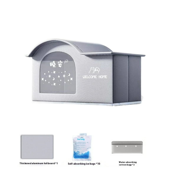 1. Foldable Cooling Pet House with Ice Packs, Insulated Shelter for Cats/Dogs Outdoor Indoor