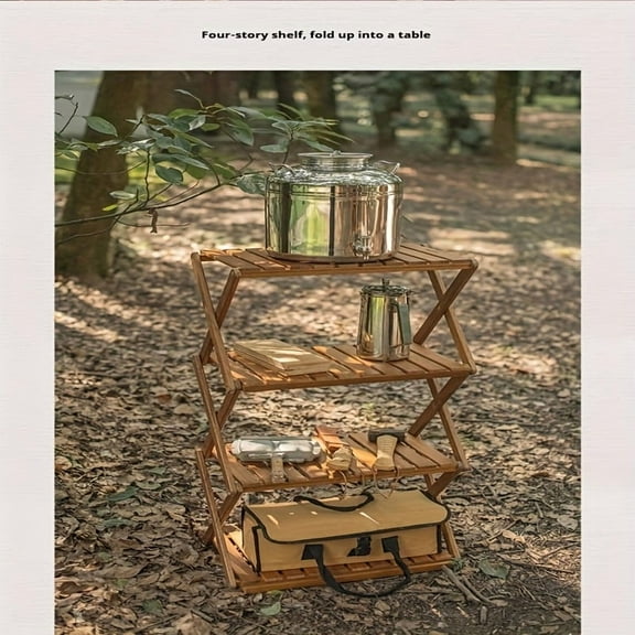 1 Foldable Lightweight Wooden Camping Table, Small Foldable Camping Table, Indoor And Outdoor Dual-purpose Table, Perfect For Backyard Barbecues And Picnics, Easy To Store (natural Color)