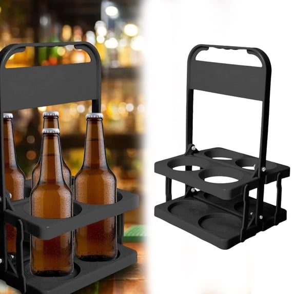 1 Foldable Rack Clearance! Portable Plastic Drink Reusable Bottle Coffee Cup Holder Beverage Cup Drink Caddy for 4 Holes Cup Holders with Handle for Catering Restaurant Travel Car