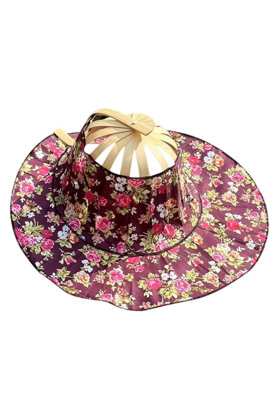 1 Folding Fan New Summer Fashionable Fan Hat Foldable Fan Sunshade and Sun Travel Fan Folding Hat