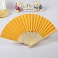 thumbnail image 1 of Under $1 Folding Paper Fan, 7-Inch Foldable Handheld Fan for Wedding & Dance, Smooth Cloth Design with Gold Ribs, Portable Cooling Accessory, Handheld Fan, Multi-Color, by Elapind, 1 of 2