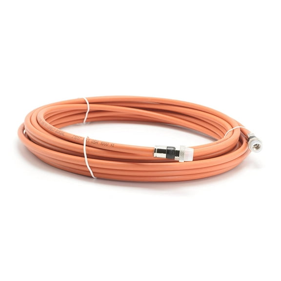 1 Foot (0.3 Meter) - Direct Burial Coaxial Cable 75 Ohm RF RG6 Coax Cable, with Rubber Boots - Outdoor Connectors - Orange - Solid Copper Core - Designed Waterproof and can Be Buried