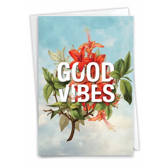 1 Friendship Card with Envelope - Timely Thoughts Good Vibes C3696BFRB