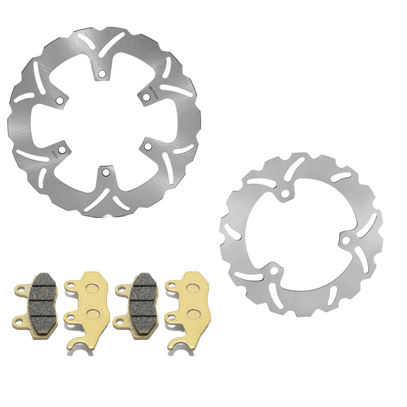 1 Front 1 Rear Brake Rotors Pads For KAWASAKI Ninja250R Ninja 250 R 2008-2012 2009 2010 2011