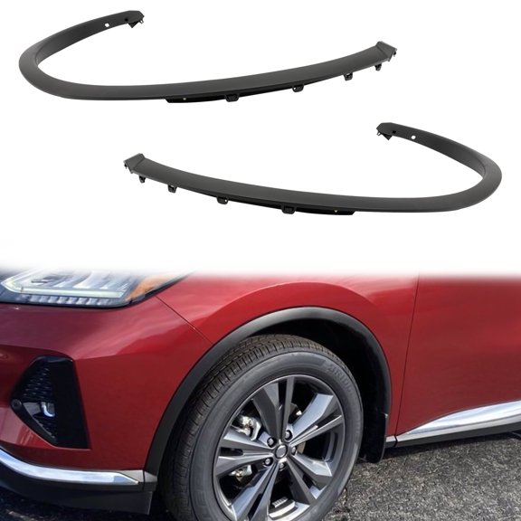 1*Front Fender Trim Set(Right and Left), Fender Trim Set For 2015-2021 Nissan Murano Textured Black Molding Front Pair, Fender Trim Set, Front Fender Trims