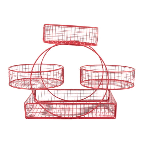 1 Fruit Bowl Holder with 3 Tier Wire Basket for Potatoes Onions Countertop Storage Rack