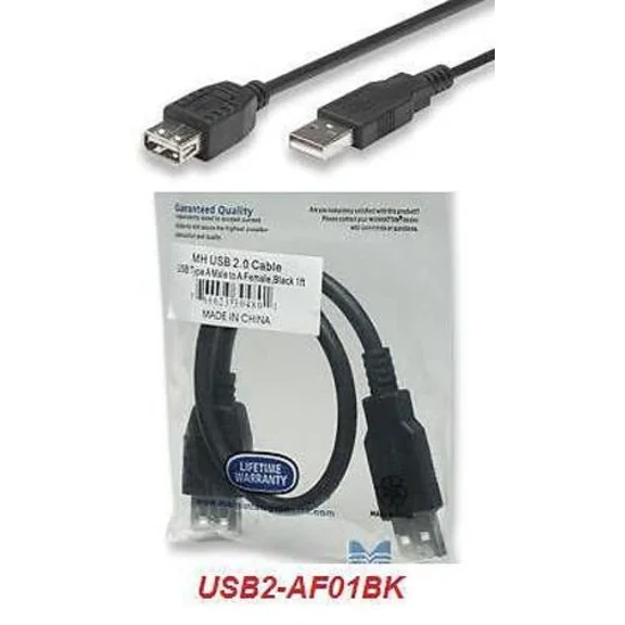 1 Ft Hi-Speed Usb 2.0 Male To Female Extension Cable
