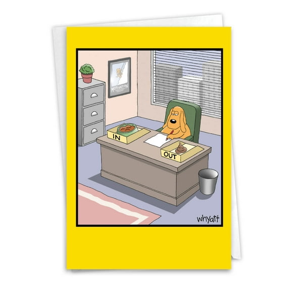1 Funny Admin Professionals Day Card with Envelope - Working Dog C4860APG-US
