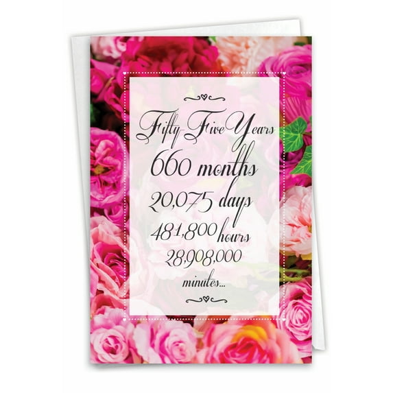 1 Funny Anniversary Card with Envelope - Time Count Milestones 55 C9452MAG
