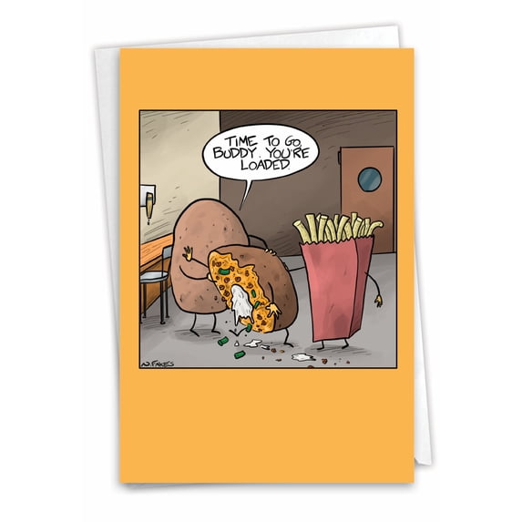 1 Funny Birthday Card with Envelope - Best Spud C3333BDG
