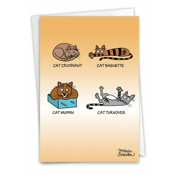 1 Funny Birthday Card with Envelope - Cat Food C6968BDG