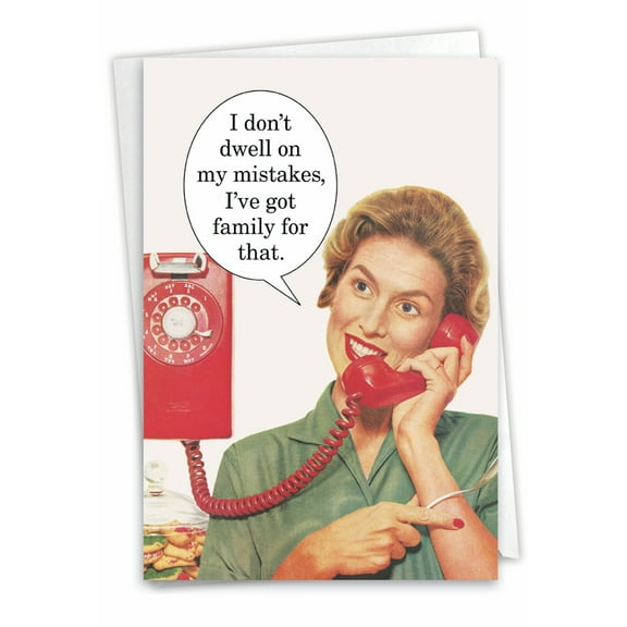 1 Funny Birthday Card with Envelope - Don't Dwell On Mistakes C4864BDG