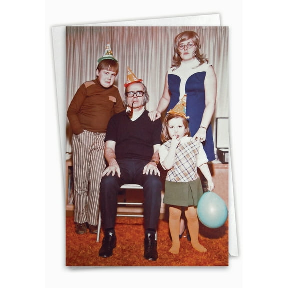 1 Funny Birthday Card with Envelope - Family Party C6417BDG-US
