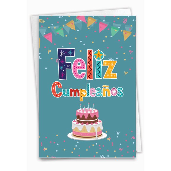 1 Funny Birthday Card with Envelope - Feliz Cumpleaos C6587BDG-SL