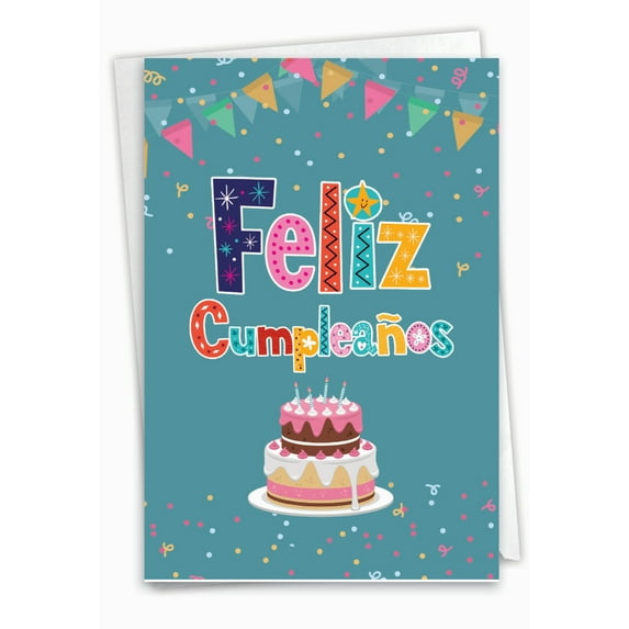 1 Funny Birthday Card with Envelope - Feliz Cumpleaños C6587BDG-SL