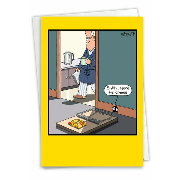 1 Funny Birthday Card with Envelope - Grandpa Trap C3677BDG