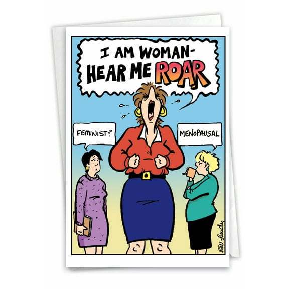 NobleWorks Funny Blank All Occasions Greeting Card with 5 x 7 Inch Envelope (1 Card) Blank All Occasions Hear Me Roar C6382OCB