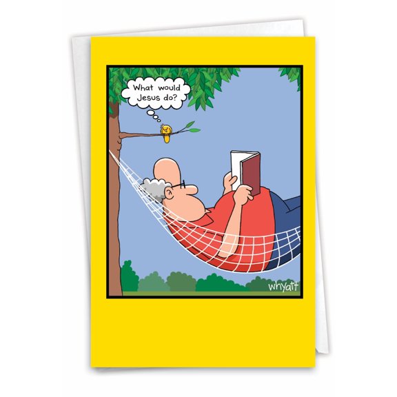NobleWorks Funny Birthday Greeting Card w/ 5x7 Envelope (1 Card), for Men, Women, Bday Holy Bird C3345BDG