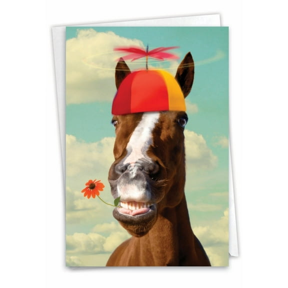 1 Funny Birthday Card with Envelope - Horse Around C9304BDG