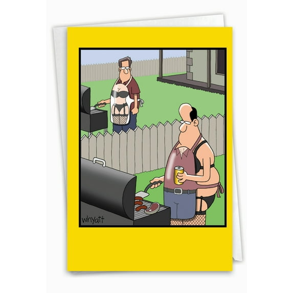 1 Funny Birthday Card with Envelope - Man Aprons C6392BDG