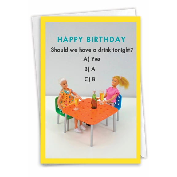 1 Funny Birthday Card with Envelope - Multiple Choice Drink C3342BDG