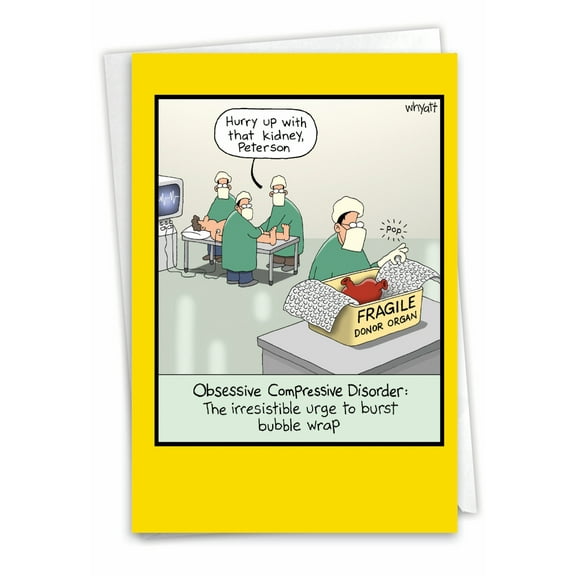 1 Funny Birthday Card with Envelope - Obsessive Compression Disorder C4855BDG