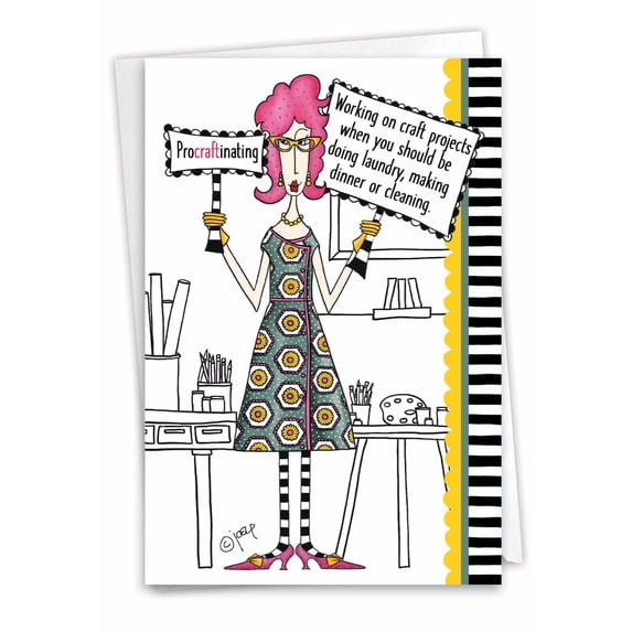 1 Funny Birthday Card with Envelope - Procraftinating C3664BDG