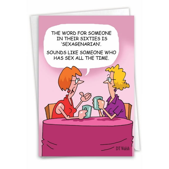 1 Funny Birthday Card with Envelope - S-xagenarian C3645BDG