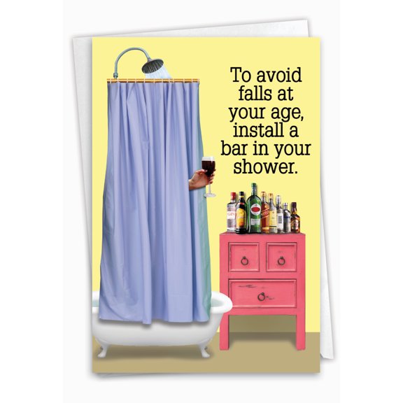 NobleWorks Funny Birthday Greeting Card w/ 5x7 Envelope (1 Card), for Men, Women, Bday Shower Bar C6350BDG