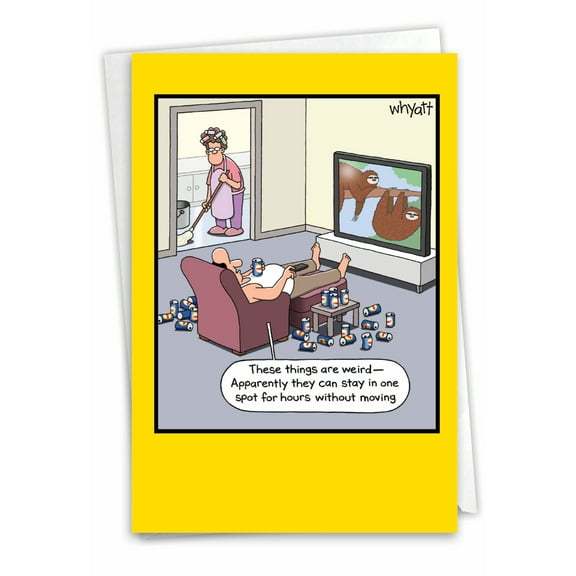 1 Funny Birthday Card with Envelope - Sloth Show C3348BDG