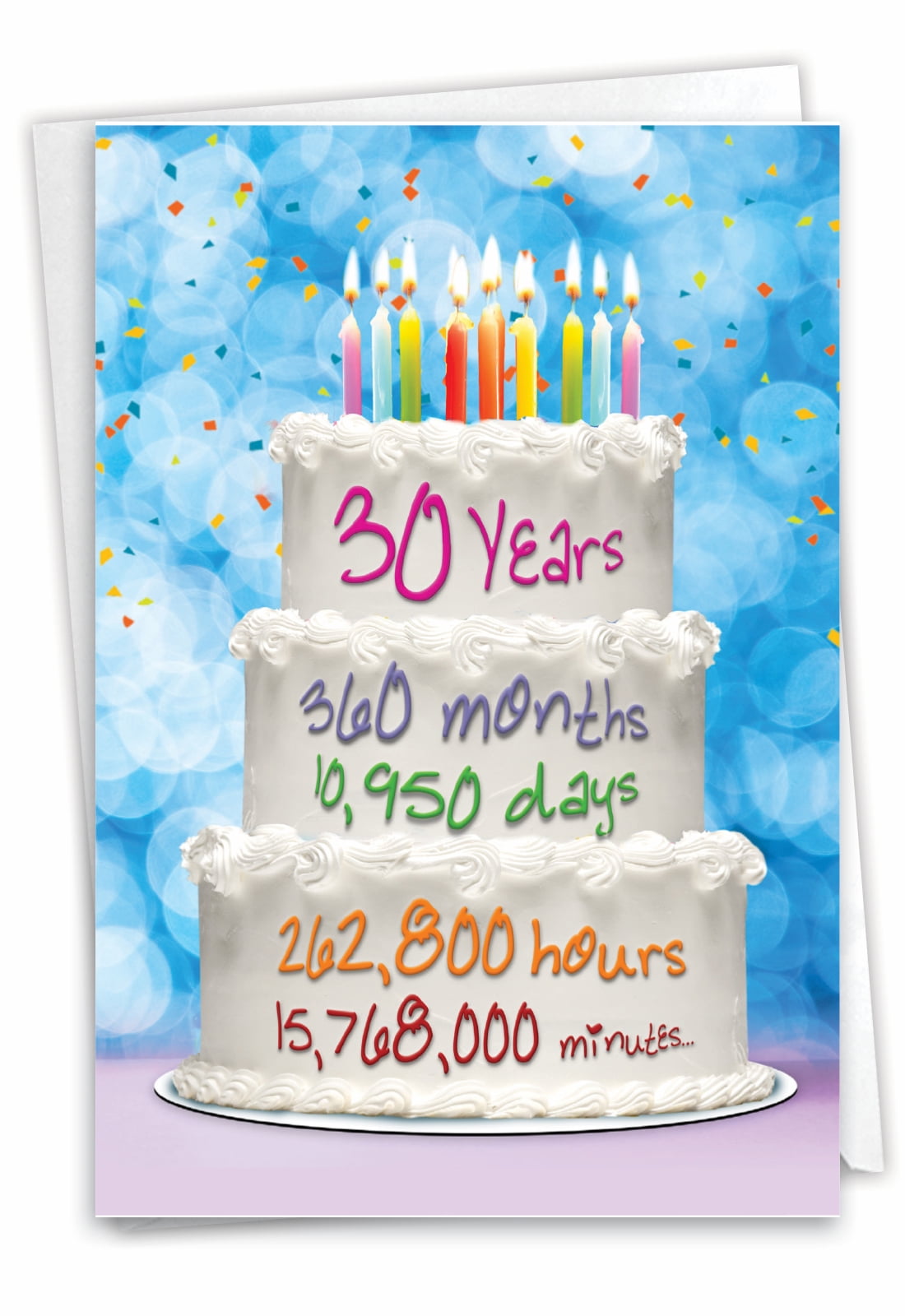 Funny Birthday Card with Envelope Time Count Milestones 30