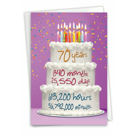 1 Funny Birthday Card with Envelope - Time Count Milestones 70 C9094MBG