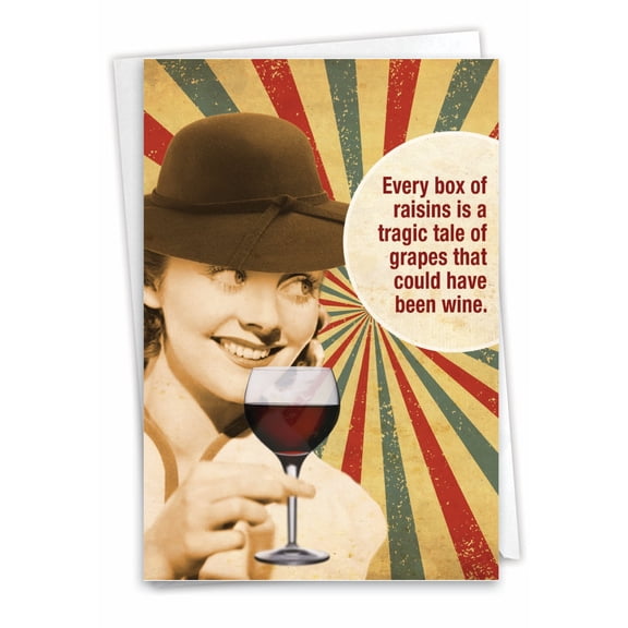 NobleWorks Funny Birthday Greeting Card w/ 5x7 Envelope (1 Card), for Men, Women, Bday Tragic Tale C3232BDG