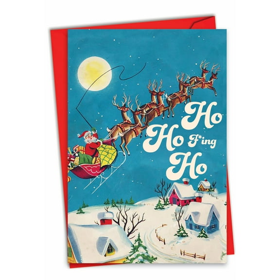 1 Funny Christmas Card with Envelope - F*ing Ho C6683XSG