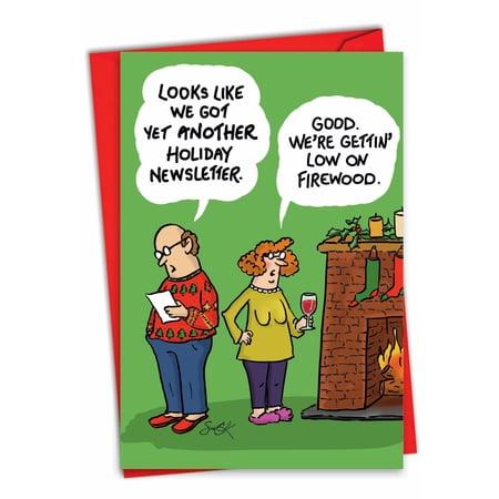 1 Funny Christmas Card with Envelope - Holiday Newsletter C3433XSG