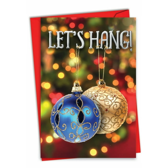 1 Funny Christmas Card with Envelope - Let's Hang C3379XSG