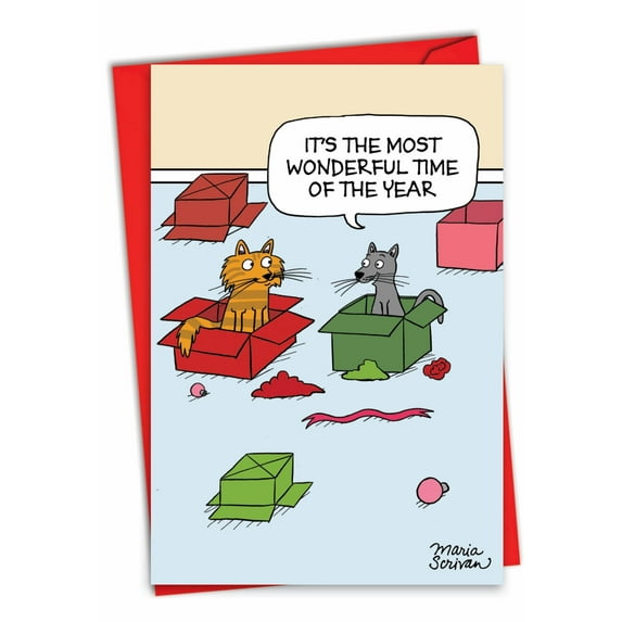 1 Funny Christmas Card with Envelope - Most Wonderful Time C7088XSG