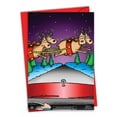 thumbnail image 1 of 1 Funny Christmas Card with Envelope - Reindeer Hit C7092XSG, 1 of 6