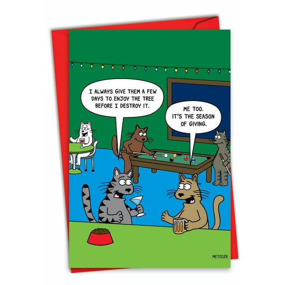 1 Funny Christmas Card with Envelope - Season of Giving C7136XSG
