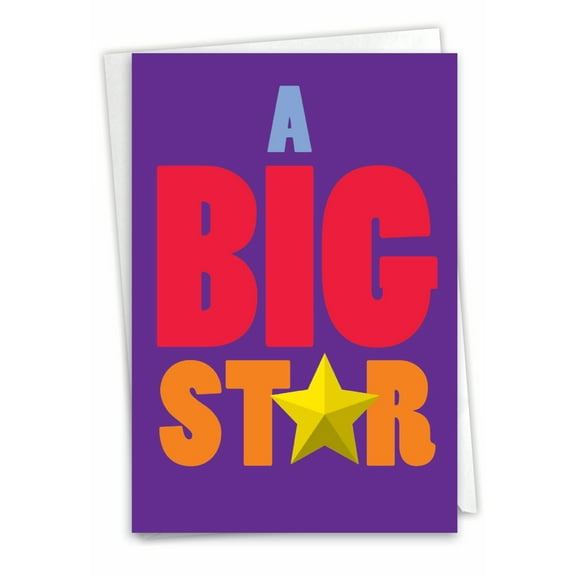1 Funny Congratulations Card with Envelope - Big Star Congrats C3231CGG